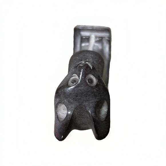 VTG  Egyptian Cat Feline Figurine Polished Stone Gray Middle Eastern Sphinx - Picture 10 of 11